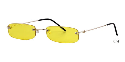 Small Rimless Rectangle Sunglasses