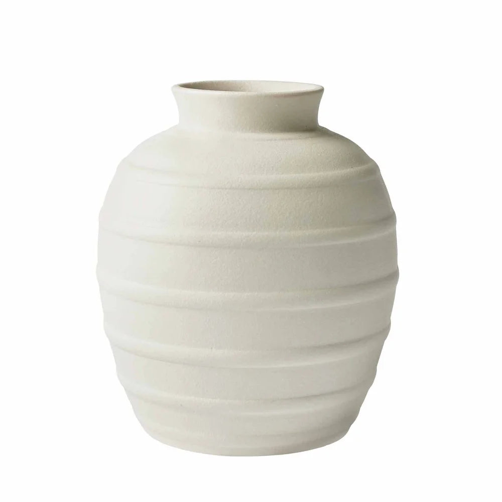 Textured Ribbed Ceramic Vase