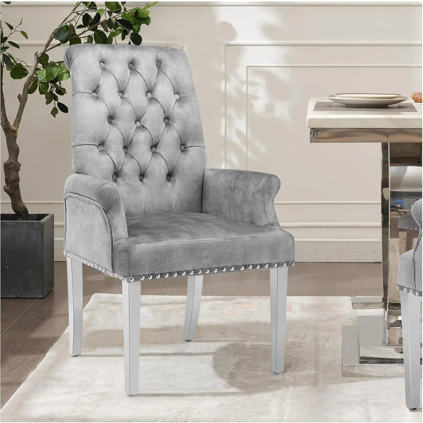 Upholstered Fabric Accent Dining Chair