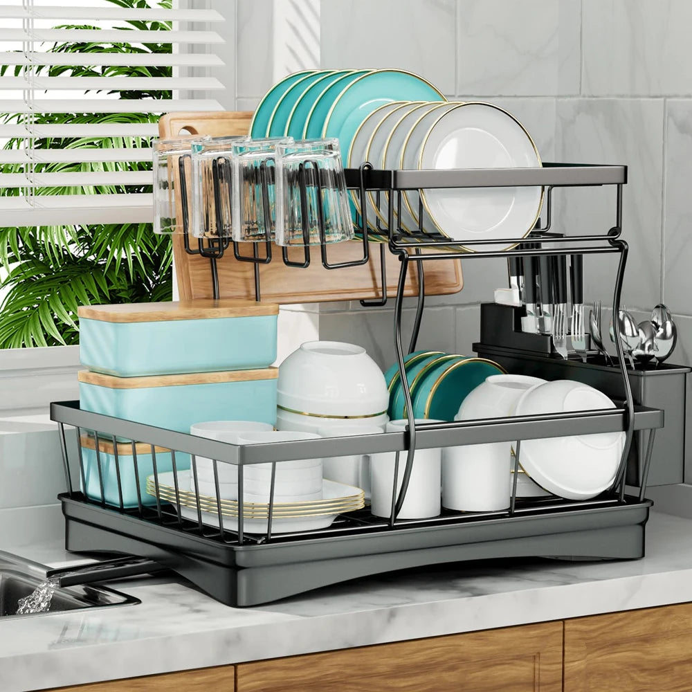Large 2-tier dish drying rack f