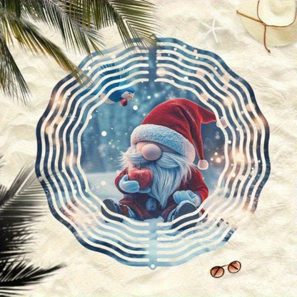 2D Christmas Gnome Metal Wind Chime