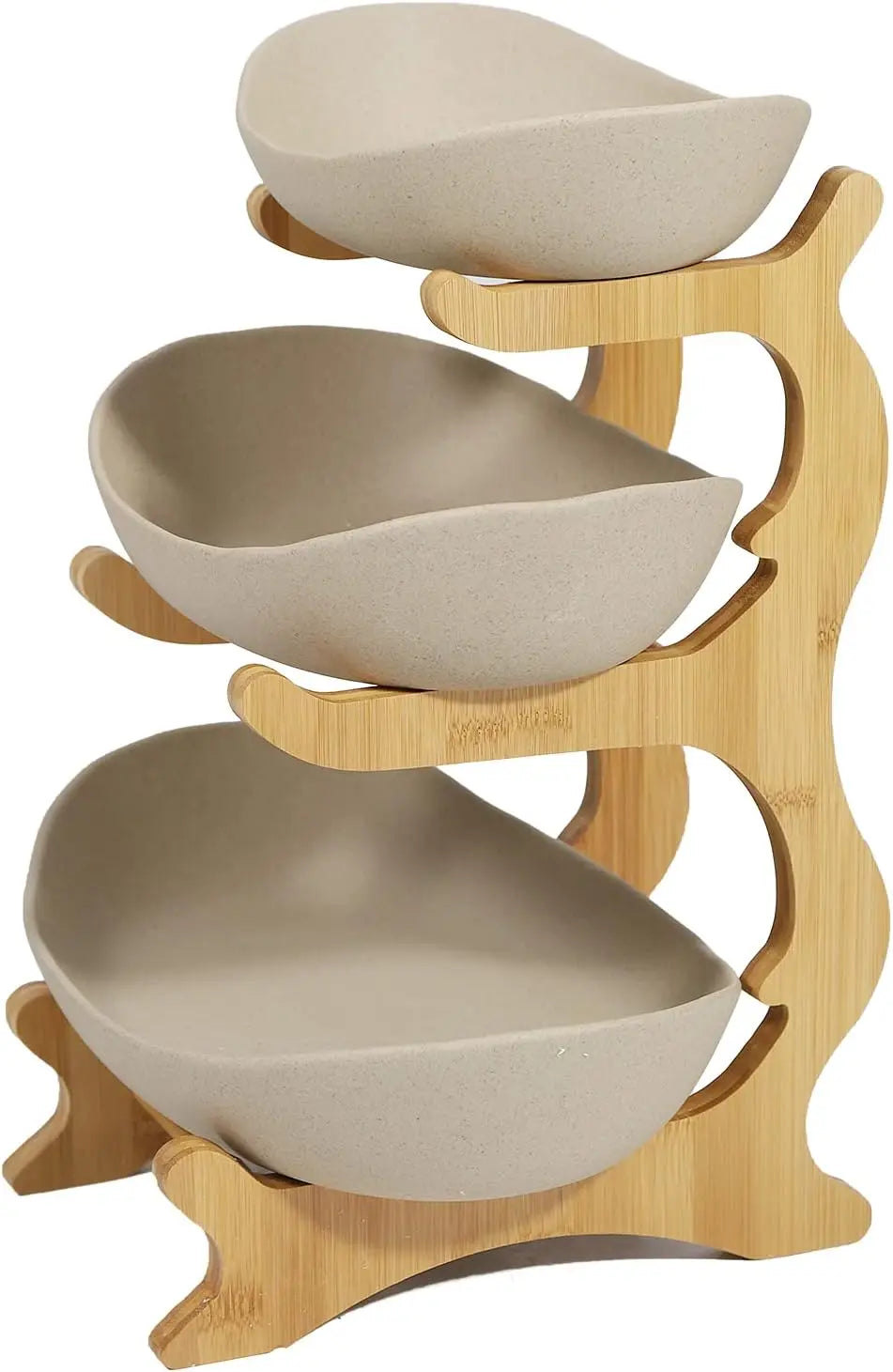 Ceramic Fruit Plate with Bamboo Frame,