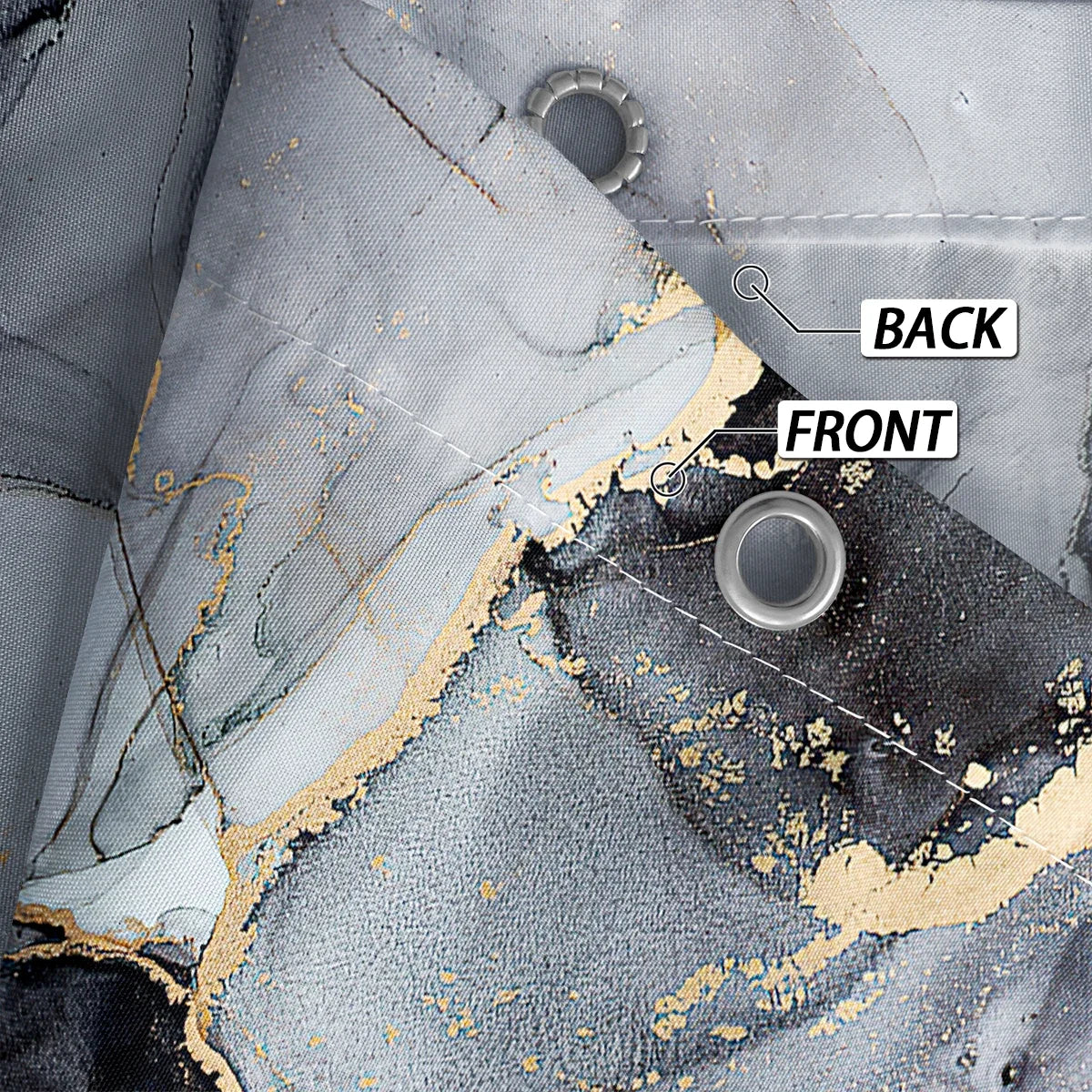 Black Marble Shower Curtain