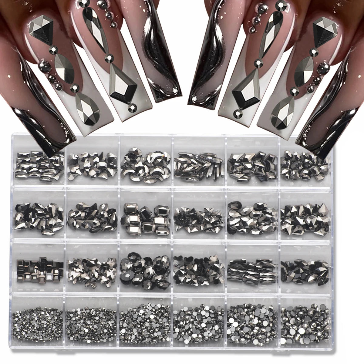 1 box of multi -shaped 3D nail diamond kits