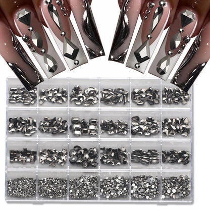 1 box of multi -shaped 3D nail diamond kits