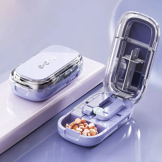 Adjustable Quarter Pill Cutter with Storage Box