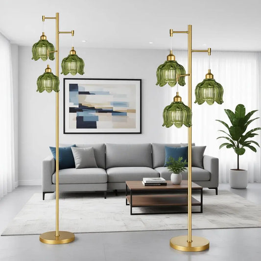 Floor Lamp Living Room Bedroom Gold Century Modern Standing Lamp Brass Tree 3 Light Tall Floor Lamps Vintage Retro Floor Lights