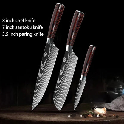 1-10PCS Chef Knife Set