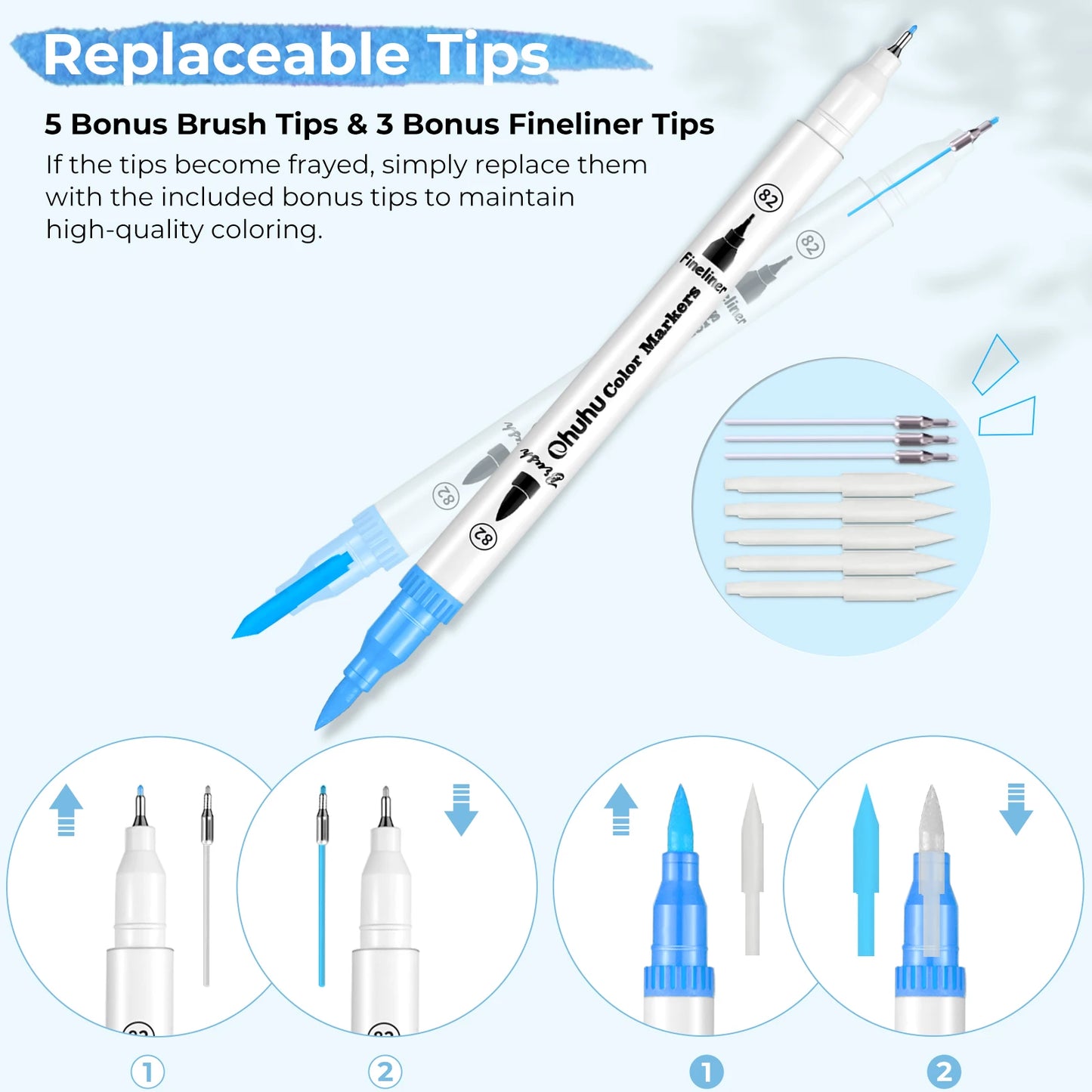 Ohuhu Art Markers Dual Tips