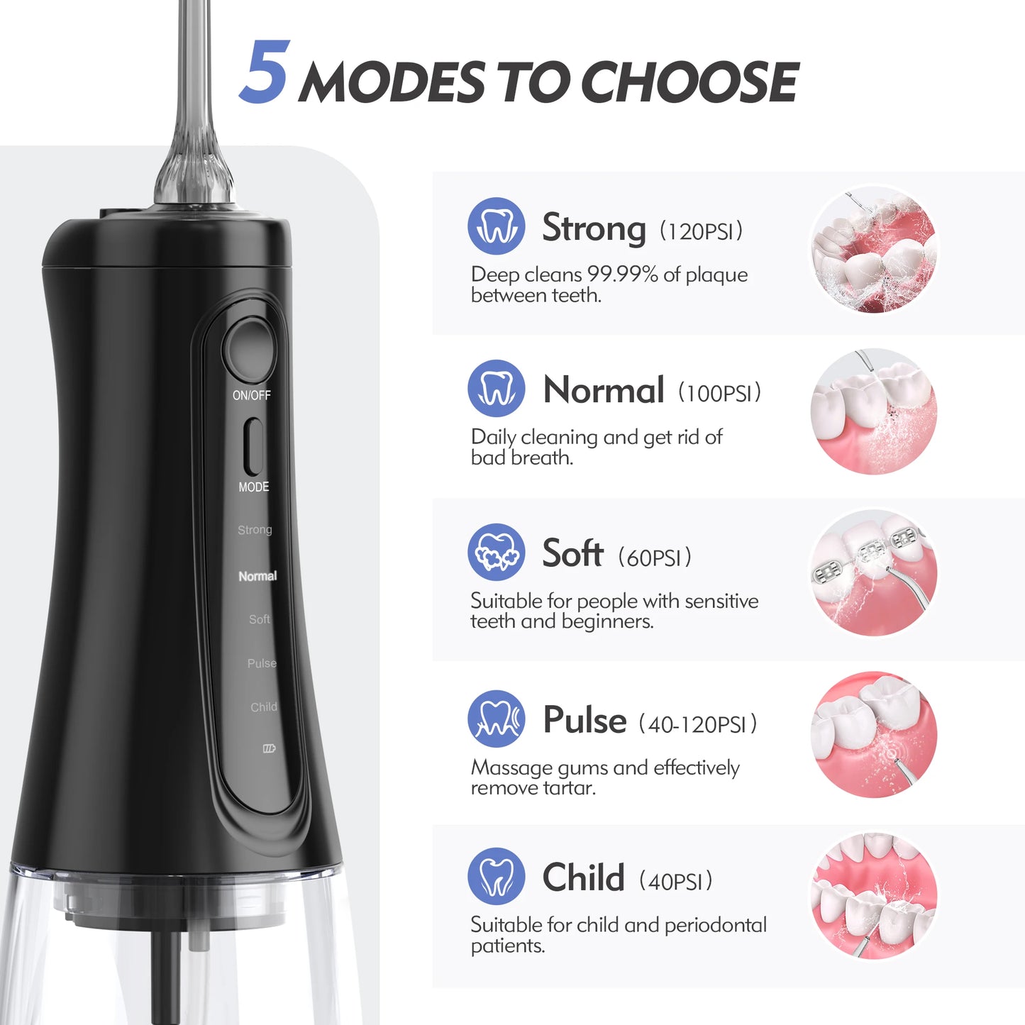 Dental Cordless Water Flosser for Teeth Cleaning