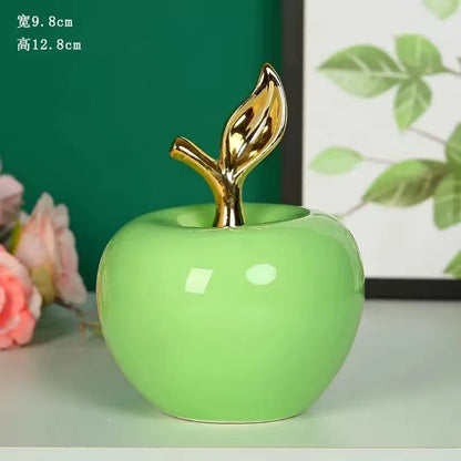 Creative Apple Decorative Items Gilded Ceramic Fruit Craft Living Room Office Desk Apple Sculpture Decorative Items Home Decor