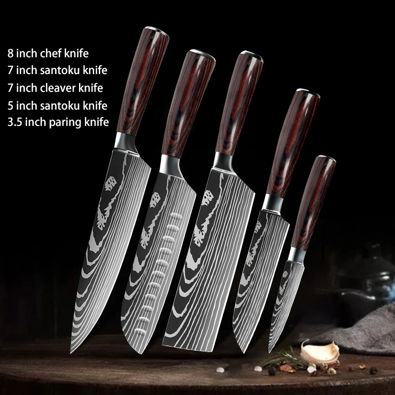 1-10PCS Chef Knife Set