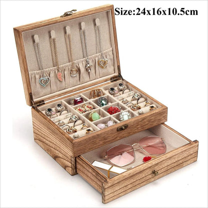 Vintage Jewelry Box Solid Wood Containers