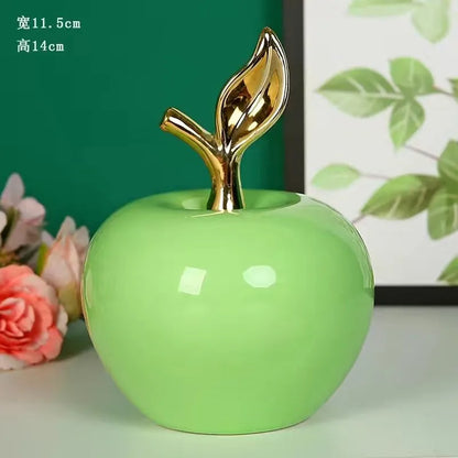 Creative Apple Decorative Items Gilded Ceramic Fruit Craft Living Room Office Desk Apple Sculpture Decorative Items Home Decor