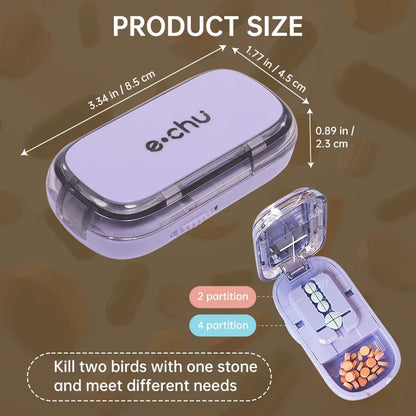 Adjustable Quarter Pill Cutter with Storage Box