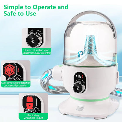 Pet Grooming Kit with 2L Vacuum Suction 99% Pet Hair