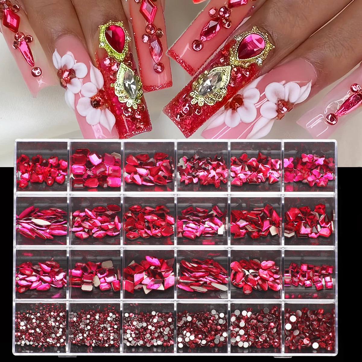 1 box of multi -shaped 3D nail diamond kits