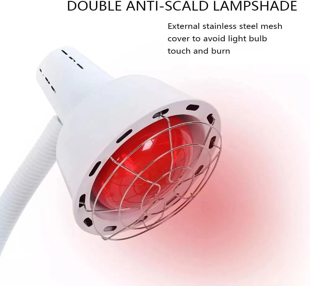 275W IR Infrared Red Heat Therapy Lamp, Pain Relief Light with Floor Stand
