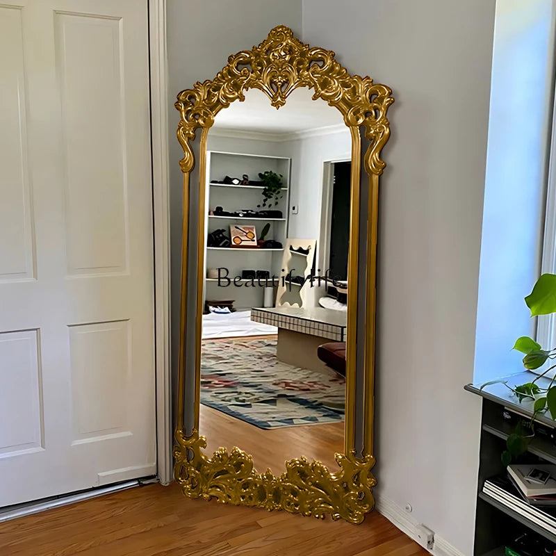 French retro carved large mirror